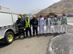 بيئة أضم تنفذ فرضية لاشتعال حريق بسوق الأعلاف