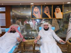 معالي رئيس الشؤون الدينية بالمسجد الحرام والمسجد النبوي يتبرع بالدم تفاعلا مع الحملة السنوية للتبرع