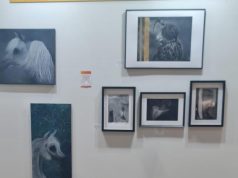 الفنانة لمياء الدرمكي في معرض ابوظبي للصيد والفروسية 2025