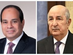 الرئيس الجزائري يتلقى مكالمة هاتفية من نظيره المصري