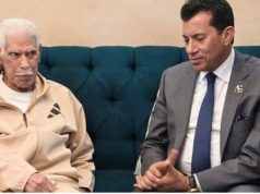 وزير الشباب والرياضة المصري يزور المعلم حسن شحاتة للاطمئنان على صحته