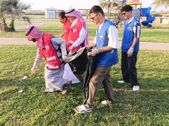 هيئة الهلال الأحمر السعودي تتفذ مبادرة بيئتنا امانتنا) العارضة