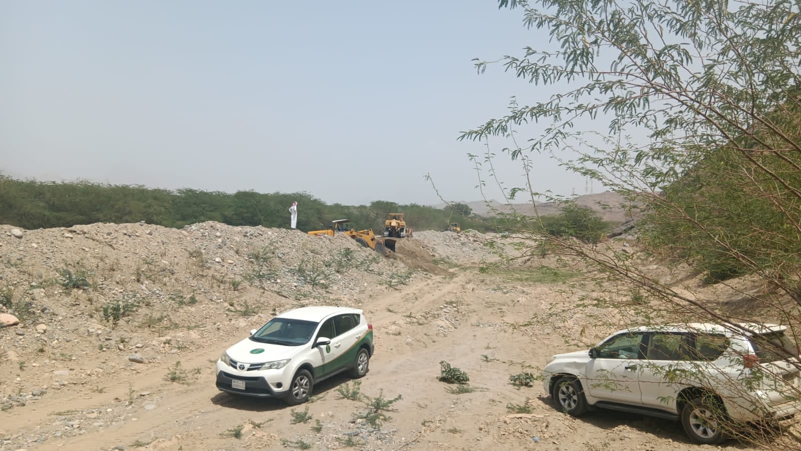 ‏بيئة أضم تزيل العقوم غير النظامية بالأودية بمشاركة الجهات المختصة