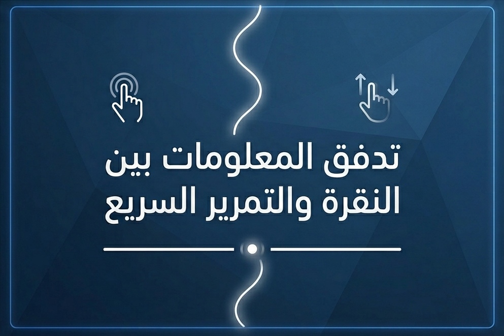 تدفق المعلومات بين النقرة والتمرير السريع