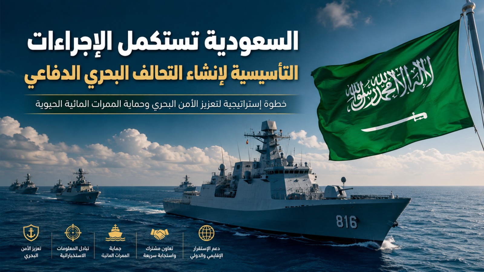 السعودية تستكمل الإجراءات التأسيسية لإنشاء التحالف البحري الدفاعي