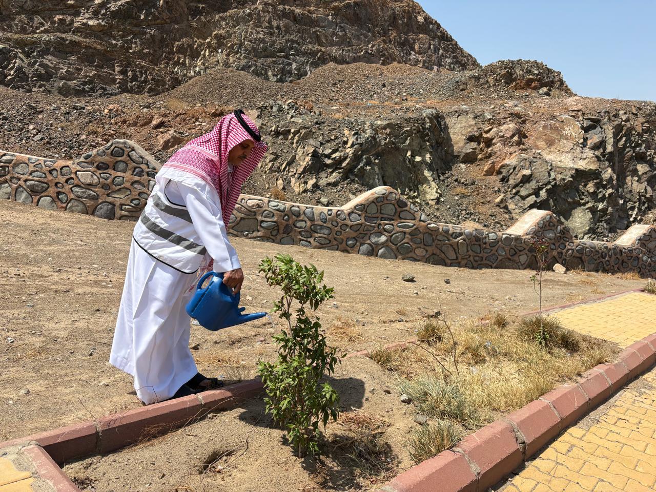بيئة الكامل تنفذ مبادرة تطوعية لسقيا حديقة طريق التكامل بمحافظة الكامل