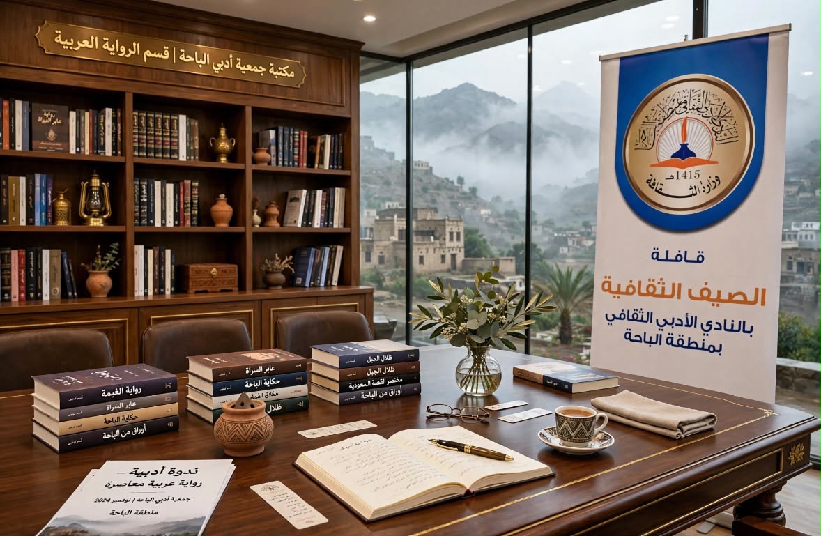 جمعية أدبي الباحة تقيم أمسية «الرواية في عصر الرؤية» وتوقّع اتفاقية تعاون مع جمعية الأدب المهنية وتفتتح مقر السفارة بالباحة