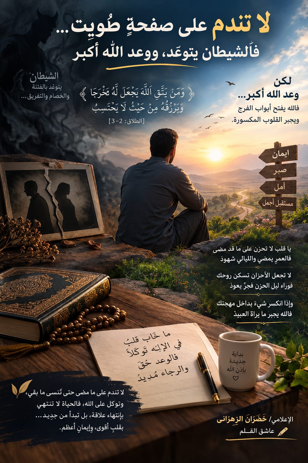 لا تندم على صفحةٍ طُويت… فالشيطان يتوعّد، ووعد الله أكبر 