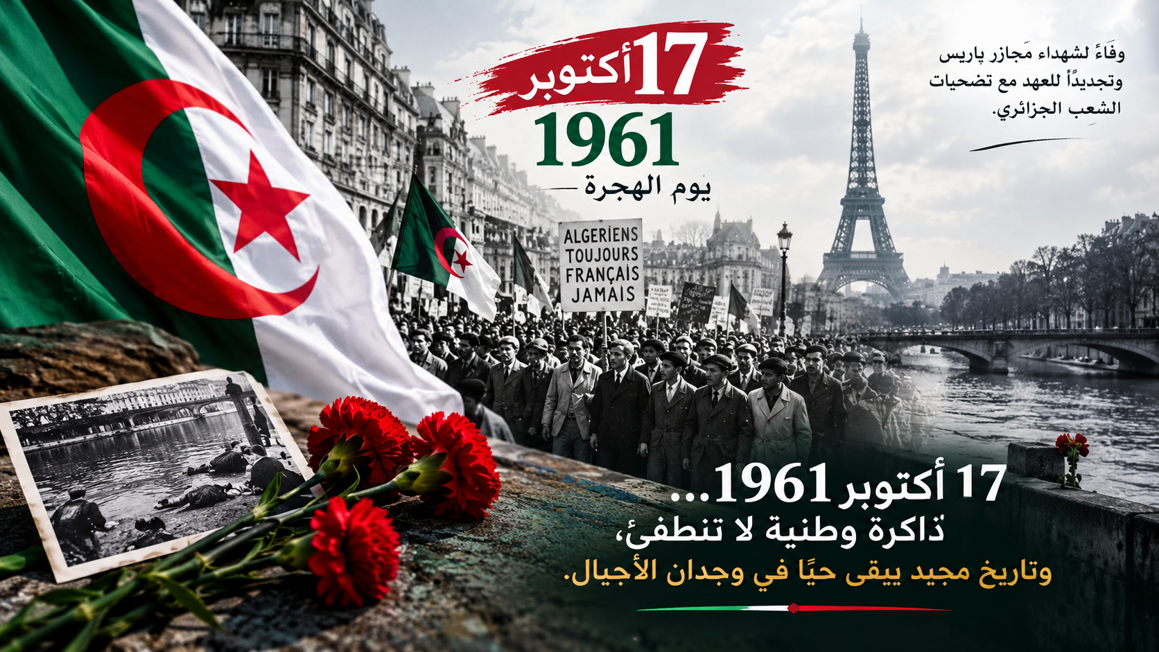 17 أكتوبر 1961… ذاكرة وطنية لا تنطفئ وشهادة على تضحيات الشعب الجزائري