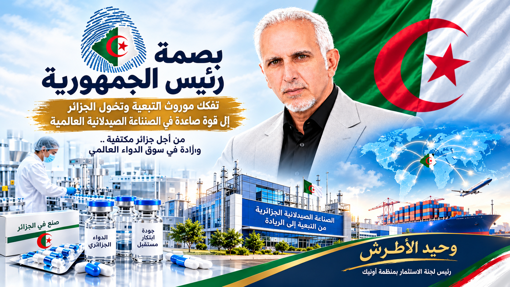 وحيد الأطرش: بصمة رئيس الجمهورية أعادت رسم خريطة الصناعة الصيدلانية الجزائرية وفتحت أبواب الأسواق العالمية